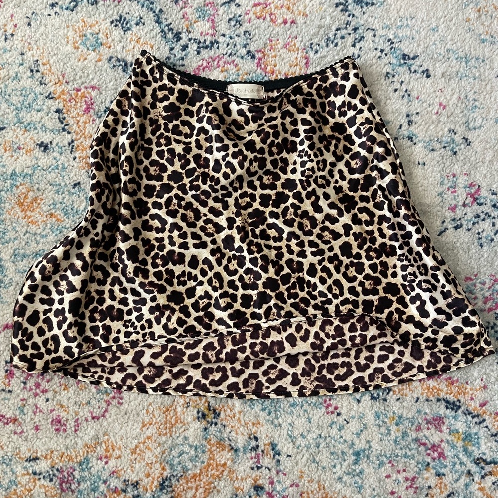 Altar'd State Leopard Print Skater Skirt - Beige, Black, Brown